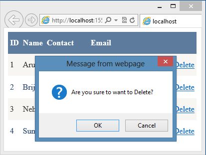 Delete Confirmation Dialog in Data Grid